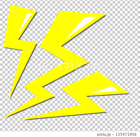 危険な電気が放電して感電する雷やイナヅマのイラスト素材 135471956