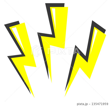 危険な電気が放電して感電する雷やイナヅマのイラスト素材 135471959