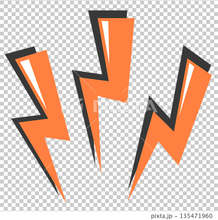 閃電和雷聲的插圖素材,它們會導致危險的放電和觸電事故。 閃電和雷聲的插圖素材,它們會導致危險的放電和觸電事故。 135471960