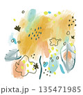 花の水彩風抽象画　イラスト 135471985