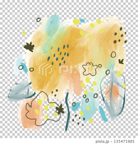 Floral watercolor abstract illustration 135471985