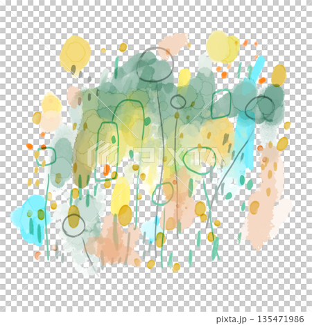 花の水彩風抽象画　イラスト 135471986