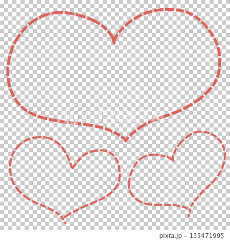Red heart border, frame set 135471995