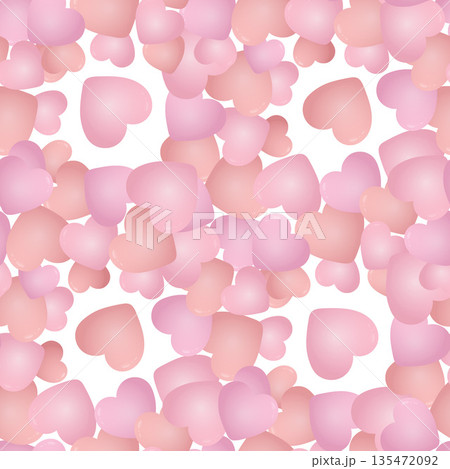 Pink and pastel orange hearts seamless pattern. Love and romance background for Valentines Day, wedding card, anniversary, or romantic event. Gradient three-dimensional hearts. Pink and pastel orange hearts seamless pattern. Love and romance background for Valentines Day, wedding card, anniversary, or romantic event. Gradient three-dimensional hearts. 135472092