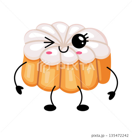 Cute Kawaii Bundt Cake Character Illustration Cute Kawaii Bundt Cake Character Illustration 135472242
