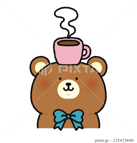 コーヒーと可愛いクマ 135473640