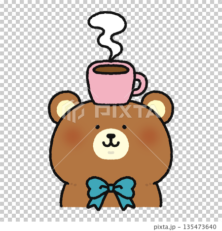 コーヒーと可愛いクマ 135473640