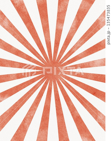 Circus Background With Red Radial Rays Watercolor Illustration 135473835