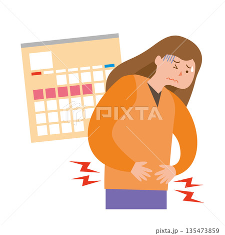生理痛で苦しむ女性 135473859