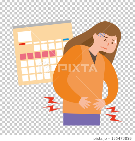 生理痛で苦しむ女性 135473859