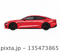 赤いスポーツセダンのサイドビュー（自動車のイラスト・横向き） 135473865
