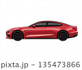 赤いスポーツセダンのサイドビュー（自動車のイラスト・横向き） 135473866
