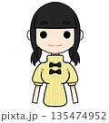 女の子正面顔の素材　 135474952