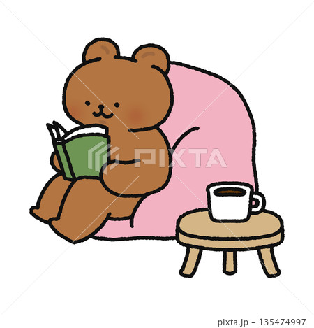 本を読む可愛いクマ 135474997