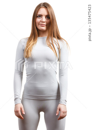 Fit woman in thermolinen underwear Fit woman in thermolinen underwear 135475423