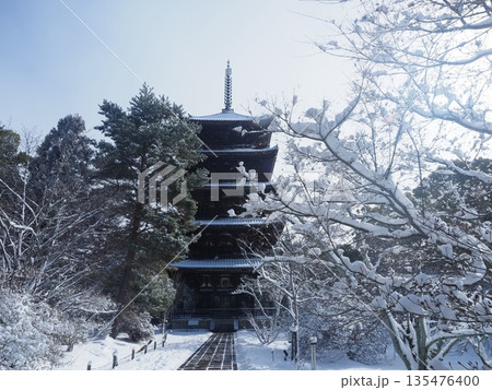 雪の仁和寺 135476400