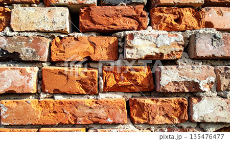 Old Red Brick Wall Texture Background Old Red Brick Wall Texture Background 135476477