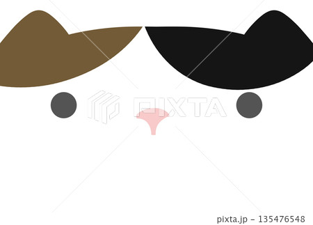 三毛猫の大きな顔のイラスト 135476548