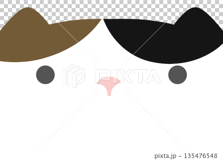 三毛猫の大きな顔のイラスト 135476548