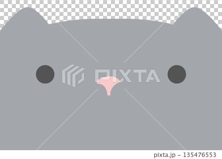 一張大臉灰貓的插圖 135476553