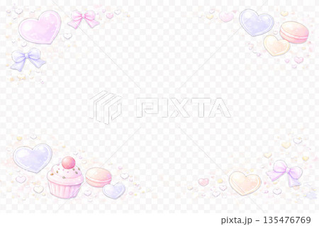 バレンタインシリーズ：色替え前提のシンプル夢かわバレンタイン背景 135476769