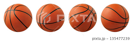 Set of basketball balls isolated on white Set of basketball balls isolated on white 135477239