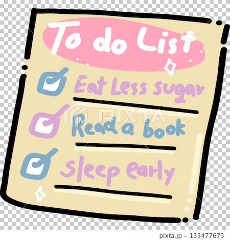 Cute To Do List Illustration 135477673