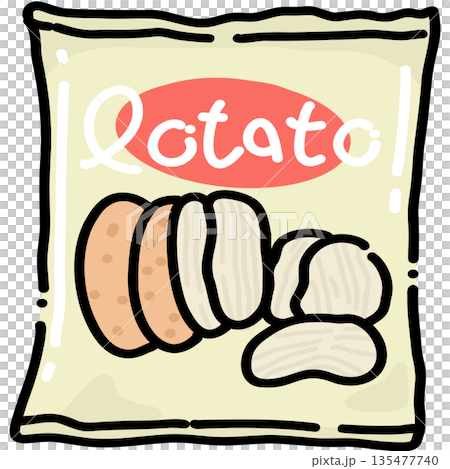 Potato Chips in Package Illustration Potato Chips in Package Illustration 135477740