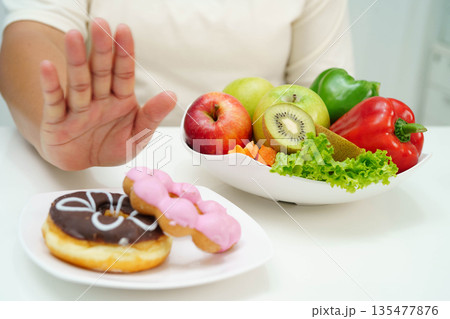 Junk food no good health eating for diet. 135477876