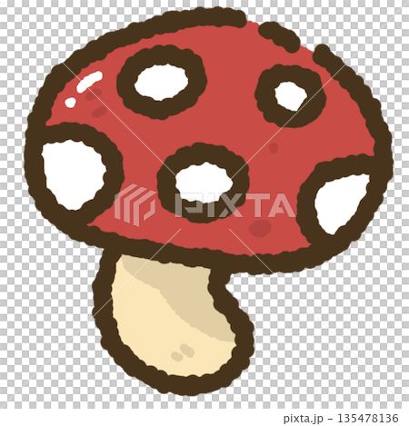 Cute Red Mushroom Illustration Cute Red Mushroom Illustration 135478136