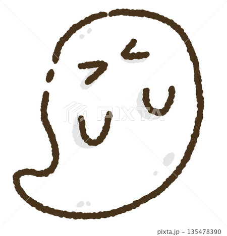 Cute Ghost Cartoon Illustration 135478390