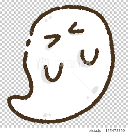 Cute Ghost Cartoon Illustration 135478390