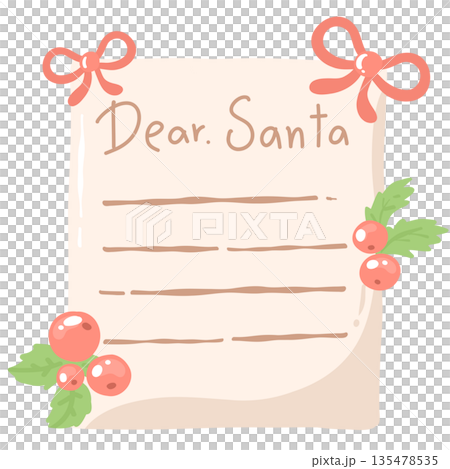 Cute Letter to Santa Illustration 135478535