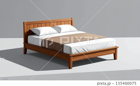 ベッドのシンプルなイラスト素材 ベッドのシンプルなイラスト素材 135480075
