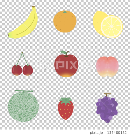 Illustration material of various fruits Illustration material of various fruits 135480182
