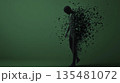 崩壊する人体のシルエット｜粒子となって消えるデジタルの存在感 135481072