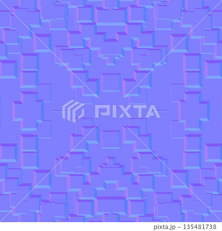 Geometric 3D Block Pattern Normal Map Textureのイラスト素材 [135481738] - PIXTA