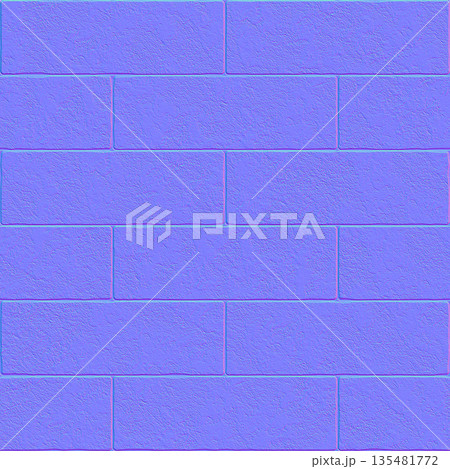 Long Rectangular Brick Wall Normal Map for 3D Environments 135481772