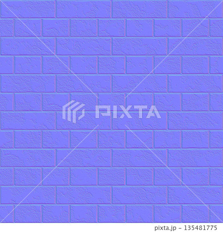 Textured Rectangular Brick Wall Normal Map for PBR Workflow 135481775