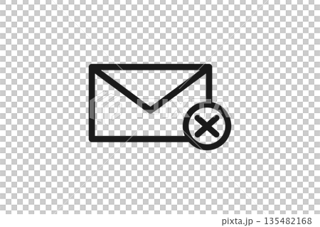 信封的線條圖圖標，用於攔截垃圾郵件 135482168