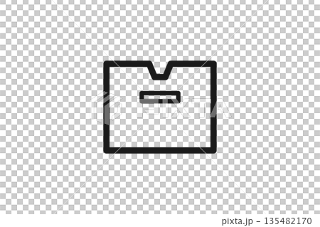 書類整理に使う収納ボックスの線画アイコン 書類整理に使う収納ボックスの線画アイコン 135482170
