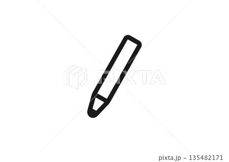 書き込みや編集を表すペンの線画アイコン素材 135482171