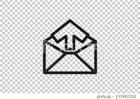 Envelope icon with an arrow indicating sent 135482201