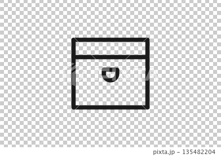 書類を保管するアーカイブ箱の線画アイコン素材 135482204