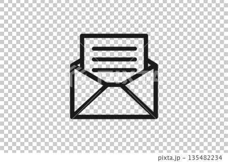 内容を確認する開封メールの線画アイコン素材 内容を確認する開封メールの線画アイコン素材 135482234