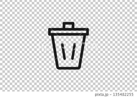 不要なメールを削除するゴミ箱の線画アイコン素材 不要なメールを削除するゴミ箱の線画アイコン素材 135482255