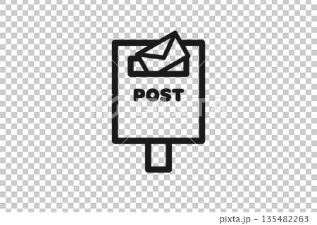 線描郵件圖示素材，用於郵寄到海外信箱 135482263