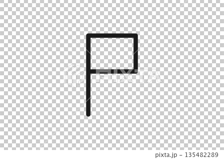 ゴール地点を示す旗の線画アイコン素材 135482289