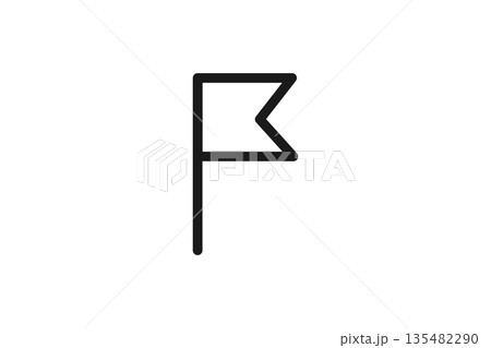 イベントの合図になる旗の線画アイコン素材 イベントの合図になる旗の線画アイコン素材 135482290