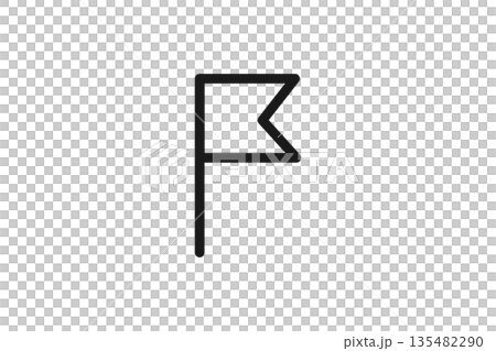 イベントの合図になる旗の線画アイコン素材 イベントの合図になる旗の線画アイコン素材 135482290